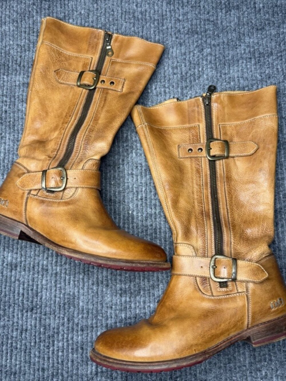 Bed Stu Cobbler Women's 8.5 Tan Leather Moto Boots Made in USA